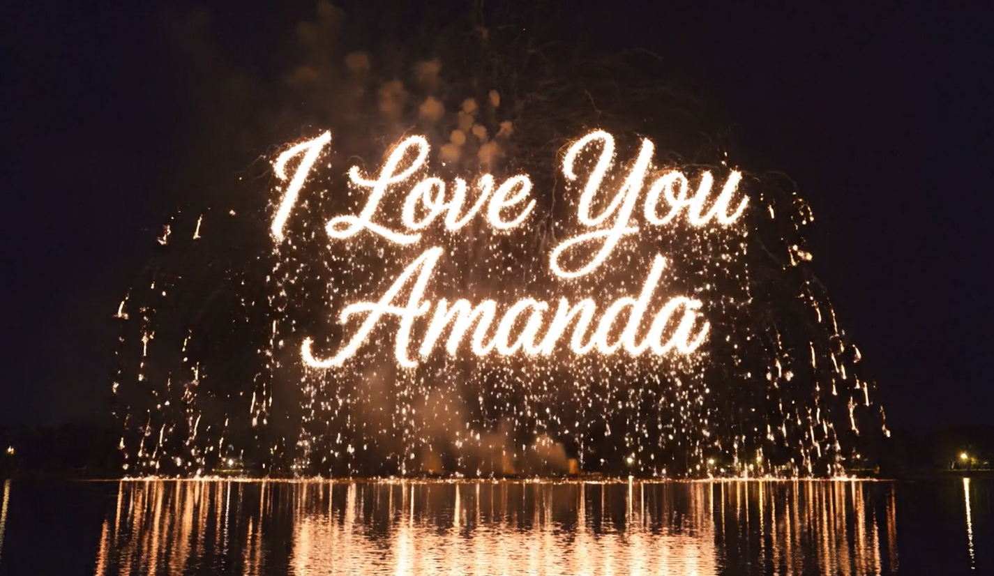 K-030 - Choose your Text - Aerial Fireworks Display of your Selected Text