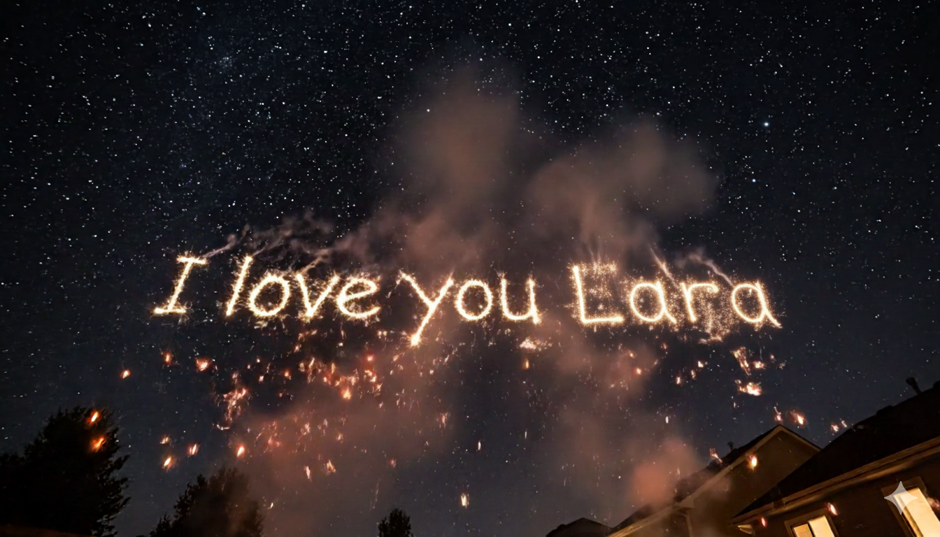 K-030 - Choose your Text - Aerial Fireworks Display of your Selected Text