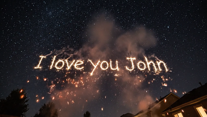 K-030 - Choose your Text - Aerial Fireworks Display of your Selected Text