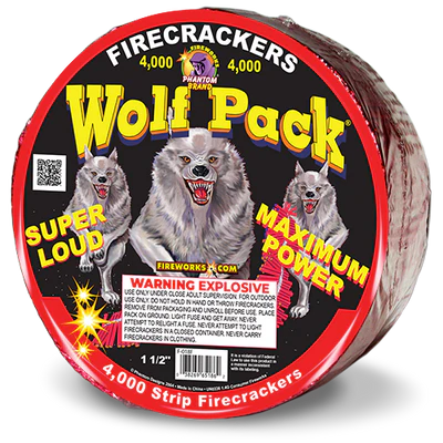 F-018F - Wolf Pack Firecrackers, 4,000 Count Strip